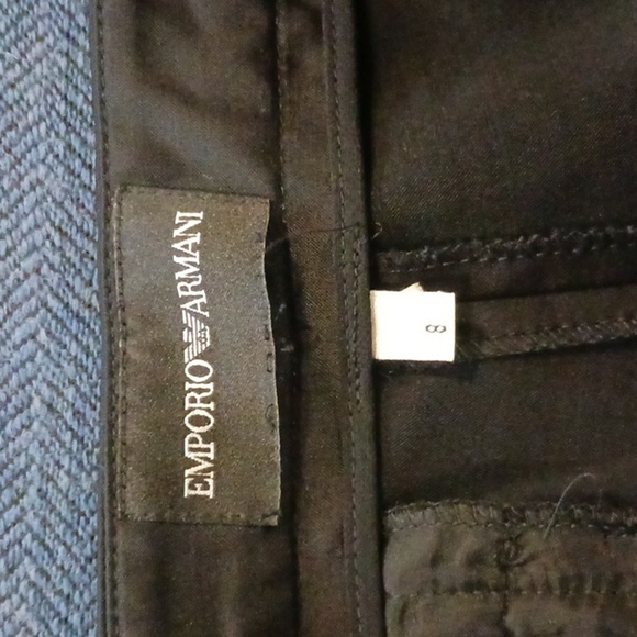 EMPORIO ARMANI Elegant Black Satin Wide-Leg Pants with Pockets - Picture 5 of 5